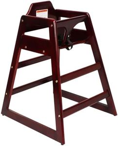 Veemuaro Wooden High Chair, Baby Feeding Seat with Adjustable Safety Straps, Eat & Grow High Chair Dining, Eating, Studying (Mahogany)