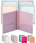 Mr. Pen- Plastic Folders with Clear Front Pocket, 5 pcs, Pastel Colors, File Folders with Fasteners for Documents