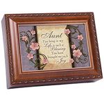 Aunt Blessing in My Life Cottage Garden Woodgrain Music Jewelry Box Plays Wind Beneath My Wings by Cottage Garden