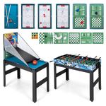 COSTWAY Multi Games Table, 14 in 1 Combo Tables with Foosball, Air Hockey, Billiards, Table Tennis, Basketball, Chess, Checkers, Bowling, Shuffleboard, Tic Tac Toe for Game Room, Arcade, Party