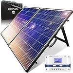 SerenelifeHome Serenelife 200 Watt Portable Solar Panel Kit, Foldable Monocrystalline Briefcase Set with 20A PWM Controller Black