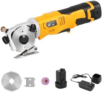 MXBAOHENG Electric Scissors Cordless Cardboard Cutter Round Knife Cutting Machine Portable Rotary Cutter for Cutting Fabric Leather Carpet (1 Battery)