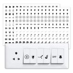 Rousrie Transparent Switch ID Stickers for Switch Boards, 46 Designs, Pack of 330 Pieces (Transparent)