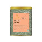 LUXMI Estates Peach Mint Herbal Tea 100Gm Tin Caddy | Usda Certified Organic Herbal Tea | Caffeine-Free | 50 Cups, Loose Leaves