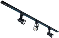 KimYan 3 Light Black LED Track Lighting Kit for Home , Shop Decor,Aluminium H Type Track Rail Included,Hardwired