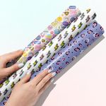 DOODLE Multi-coloured Premium Design Colorful Wrapping Paper Sheet For Gift Packing For All Occasions | 19.50 X 28.75" | 90 Gsm | Gloss Art Paper | Set Of 6 - Teentrend 2