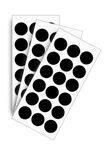 True-Ally 2000 Piece Black Color 1 Inch/25mm Round Dot Sticker Self Adhesive Labels Writable Surface for Kids Activity, File Classification, Calendar Planner (Black)