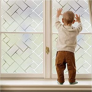 Coavas Window Privacy Film: Non-Adhesive Privacy Window Film Frosted Glass Window Film Sun Blocking Window Film Heat Control UV Blocking for Home Office, 23.6 x 78.7 Inch