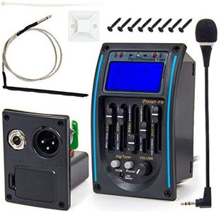 Kmise 5 Band Acoustic Guitar Preamp EQ Equalizer Piezo Pickup Tuner Amplifier LCD Mic 1 Set