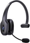 Gixxted Bluetooth Headset, Trucker Bluetooth Headset with Microphone, 60 Hours Working Time Wireless on-Ear Headset for Computer Cell Phone Trucker Home Office Work (Black)