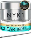 Nail Force BIAB Nail Builder Gel For Nails (15ml) UV LED Clear Polygel Nail Poly Gel Builder For Nails Hard Gel Nail Builder In A Bottle - Fix Split Broken Nails Extend Sculpture Gel Nail Strengthener