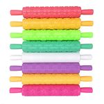 8 Pcs Embossed Rolling Pins Set, Flower Textured Patterned Dough Non-Stick Rolling Pin,Baking Cake Decorating Roller for Fondant,Pie Crust,Cookie,Pastry,Icing,Clay