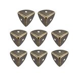 sourcing map Metal Box Corner Protectors Edge Guard Protector 21 X 21 X 21mm Bronze Tone 8pcs for Table Corners and Desk Corners