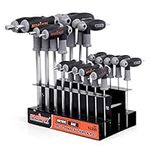 HORUSDY T handle Allen Key Set | 18-Piece | Allen Key Set T Handle | SAE(1/16"-3/8") and Metric(1.5mm-10mm) | Chrome Vanadium Steel