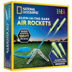 Blue Marble National Geographic Air Rocket Launcher Toy - Launch Glow in The Dark Rockets up to 100 Feet, Kids Outdoor Toys, Toys for Kids 8-12, Glow in The Dark Toys, Rocket Kit, Fun Outdoor Toys