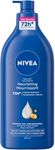 NIVEA Nourishing 72-Hr Hydrating Body Lotion for Very Dry Skin, Body Milk with Hyaluronic Acid and Almond Oil, Non-Greasy and Quick-Absorbing, 625 mL Bottle