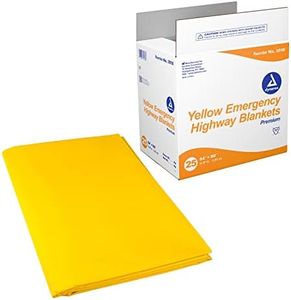 Dynarex Emergency Highway Blanket - Premium, Disposable and Water Repellent, Provides Full Coverage, Highly Visible for Safety, Yellow, 54” x 80”- 1 Case of 25 Emergency Highway Blankets