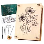 Aboofx Flower Press for Adults, 6 Layers 11.8 x 6.9 Inch Wooden Plant Leaf Flower Pressing Kit with Tools & Gift Box, DIY Flowers Preservation Kit Wedding Flowers, Great for Art Crafts Lovers