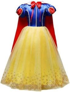 Dressy Daisy Kids Girls Princess Costume with Cape Fancy Dresses Up Halloween Party Size 12