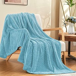 inhand Blue Throw Blanket, Super Soft Flannel Cozy Blankets & Throw for Adults, Lightweight Fuzzy Blanket, Warm Plush Blankets for All Season 50×60 Inches