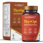 NUTRISROT̖ ThyrOpt Thyroid Supplement with Organic Sea Kelp & Ashwagandha, Support Optimized Thyroid Functions, Metabolism & Mood Booster(60 veg caps)