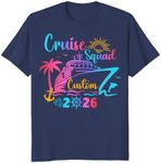 Custom Name Cruise Squad 2025 T-Shirts, Family Vacation, Matching Cruise Shirts, Family Vacation Shirts, Group Cruise Tee, Youth Navy Large