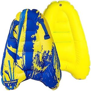 BACKYARD BLAST Deluxe Rider with Joint Cloth Material, Inflatable Body Board Slide Rider, 30.7" x 19.6" x 5.5", Yellow