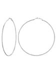 Silver Hoop Earrings for Women Hypoallergenic Lightweight 2MM Thin Large Hoops for Women Ladies 100MM