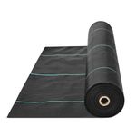 VEVOR Weed Barrier Landscape Fabric, 6*300FT Heavy Duty Garden Weed Fabric, Woven PP Weed Control Fabric, Driveway Fabric, Geotextile Fabric for Landscaping, Ground Cover, Weed Blocker Weed Mat, Black