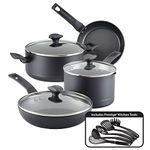 Farberware Power Base Nonstick Cookware/Pots and Pan Set, 12 Pieces, Matte Black