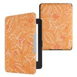 kwmobile Case Compatible with Amazon Kindle Paperwhite Case - eReader Cover - Autumn White/Orange/Brown