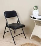 Grandwill Retro Folding Chair for Home/Study Chair and Restaurant Chair (Metal, Black)