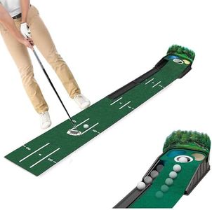 SWINGTEK Golf Putting Mat for Indoor, Putting Green Training Equipment with Ball Return, Mini Golf Practice Training Aid for Home and Office, Golf Gifts