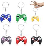 TuseRxln Kids Video Gaming Handle Keyring, 6PCS Game Party Bag Fillers Fun Video Gaming Keychains Retro Handle Portable for Game Party Birthday Gift Boys Girls.