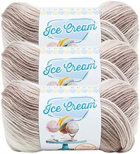 (3 Pack) Lion Brand Yarn 923-212 Ice Cream Yarn, Coffee Multicolor
