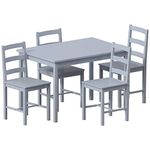 Vida Designs Yorkshire Dining Table and Chairs Set Kitchen Home Furniture (Grey, 4 Seater)