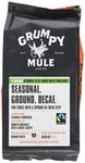 Grumpy Mule Organic Seasonal Decaf Swiss Water Processed Ground Coffee with tastes of Smooth Chocolate with a subtle Acidity 227 g (pack of 6)