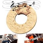 Circle of Fifths Wheel-Wooden Melody Tool, Circle Guitar Chord Wheel, Wooden Melody Instrument for Guitar, Ukulele, Piano, Bass 4.8”x4.8”(Yellow)