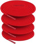 TORMEN 45" Round Shoe Laces Durable Athletic for Sports Shoes Boots Sneakers Skates Fits All Adult and Kids(4Pcs, Bright Red)