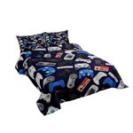 Erosebridal Boy Game Comforter Set Full Size Modern Gamer Down Comforter for Kids Girls Teens Children, Video Game Bedding Set,Player Gaming Gamepad Soft Lightweight Duvet Set Room Decor