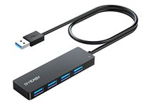 BYEASY USB Hub,USB Splitter for Laptop,Multiport USB 3.0 Hub with 3.2ft Long Cable,Multi USB Port Expander,Fast Data Transfer 4 Port USB Hub Compatible with Windows PC, Mac, Printer, Mobile HDD