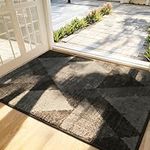 COSY HOMEER Dirt Trapper Door Mat for Indoor 50 x 80 cm, Dirt Trapper Front Door Mat, Polyester Welcome Mat Entrance Rug, Absorbent Non-Slip Indoor Doormat Machine Washable, Black