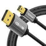 Toptrend Mini Displayport Cable 6ft, 8K DP [Display Port] Cable 1.4 Supports to 8K 60Hz,4K 144Hz,1080p 240Hz,HBR3,32.4Gbps,HDR,HDCP 2.2,G-sync and Freesync on The Gaming Monitor,HDTV,Laptop,etc