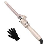 LURA 16mm Hair Curling Iron Curling Iron Ceramic Curling Wand Dual Voltage Hair Curler Fast Heat up Curling Tool for Short Long Hair, Glove Included