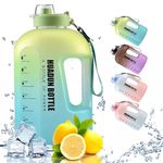 LEVGRY Gallon Water Bottle - Extra-Strong Leakproof BPA Free 2.2 Litre Large Water Jug Half Gallon Hydrate Bottle with Handle Ideal for Adults Men Family Sports Gym Fitness Outdoor Cycling (GREEN)