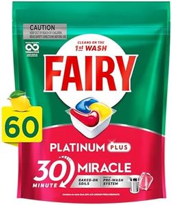 Fairy All in One Platinum Plus Lemon Automatic Dishwasher Pouches 60 Dishwasher Capsules