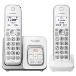 Panasonic DECT 6.0 Expandable Cordless Phone with Answering Machine and Smart Call Block - 2 Cordless Handsets - KX-TGD532W (White)