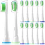 Qitizu Toothbrush Heads Compatible with Philips Sonicare Electric Toothbrush, 12 Pack Replacement Electric Toothbrush Head with Higienic Caps Fit for 4300/7900/1100/9000/4100/3100/HX9/HX3 Series