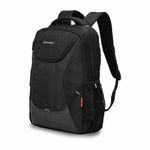 HARISSONS Hornet 17L Computer Laptop Backpack for Men & Women 15.6 Inches (Black) | PU Fabric Bag For Office & Travel with Adjustable & Padded Backstraps, Ventilated Back Panel & Trolley Sleeve