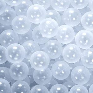 PlayMaty Play Ball Pit Balls - 2.36inches Phthalate&BPA Free Plastic Ocean Transparent Balls for Kids Toddlers and Babys for Playhouse Play Tent Playpen Pool Party Decoration Pack of 70 (Clear)